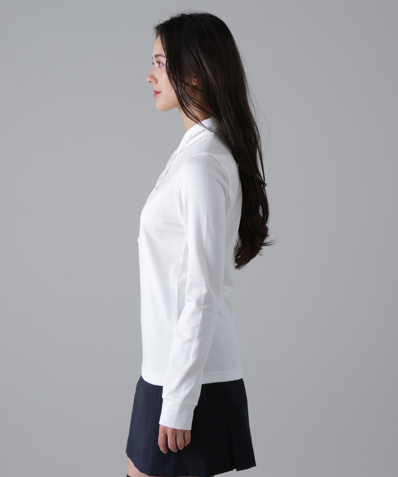 リファインジャージ×レース長袖シャツ (WOMENS)