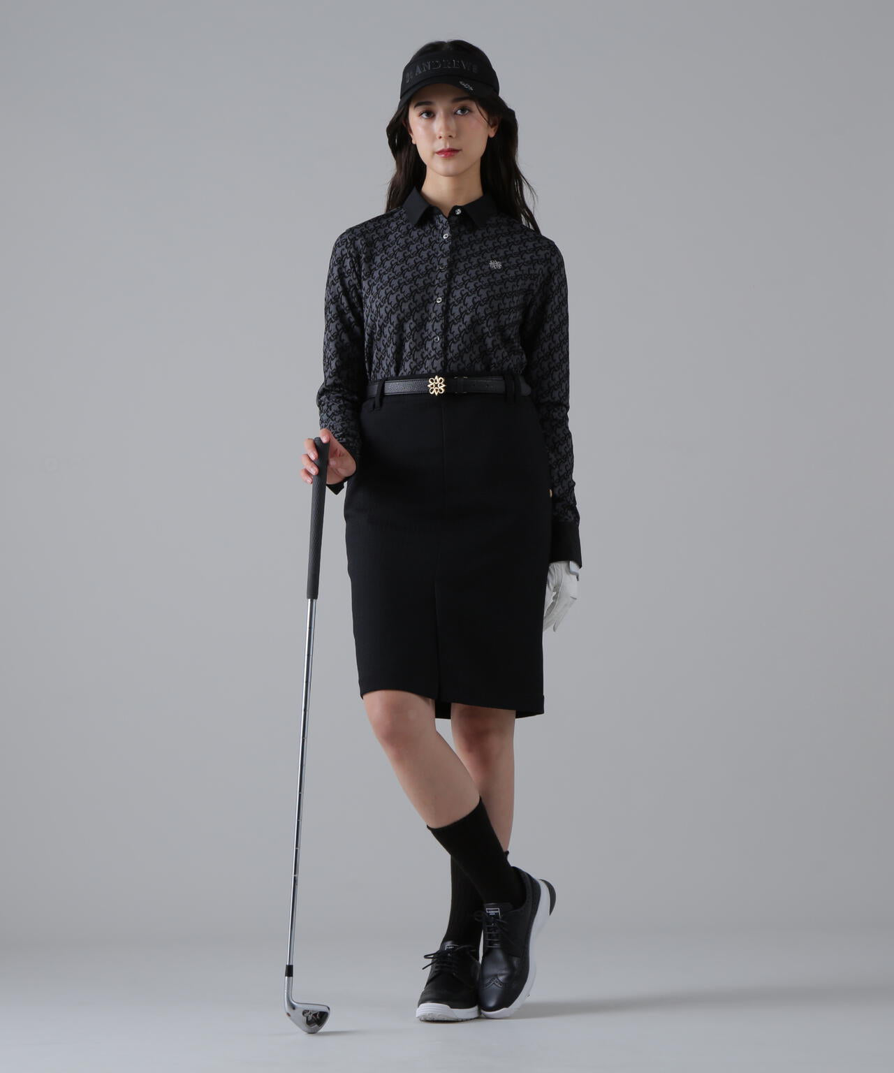 SAロゴふくれジャガード長袖シャツ (WOMENS)