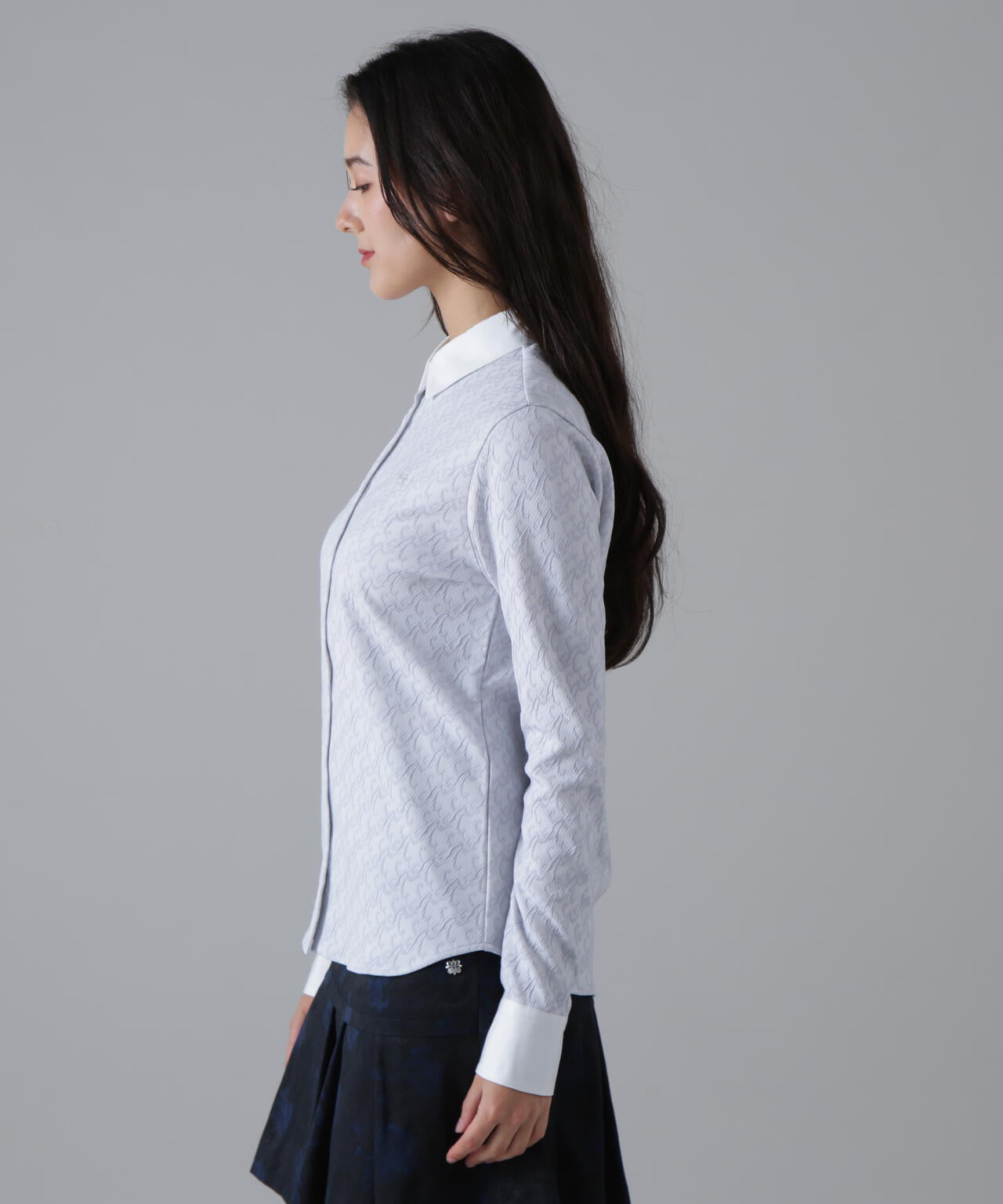 SAロゴふくれジャガード長袖シャツ (WOMENS)