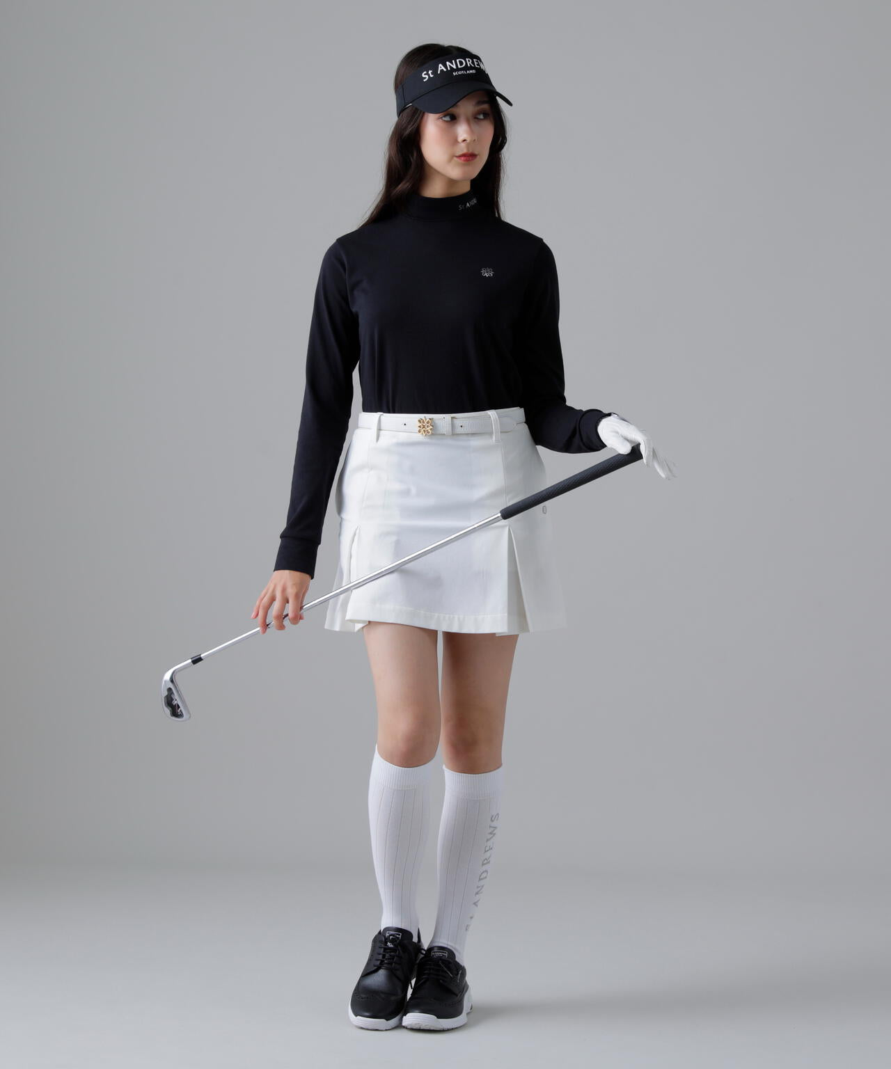 ベア天竺長袖ハイネックカットソー (WOMENS)