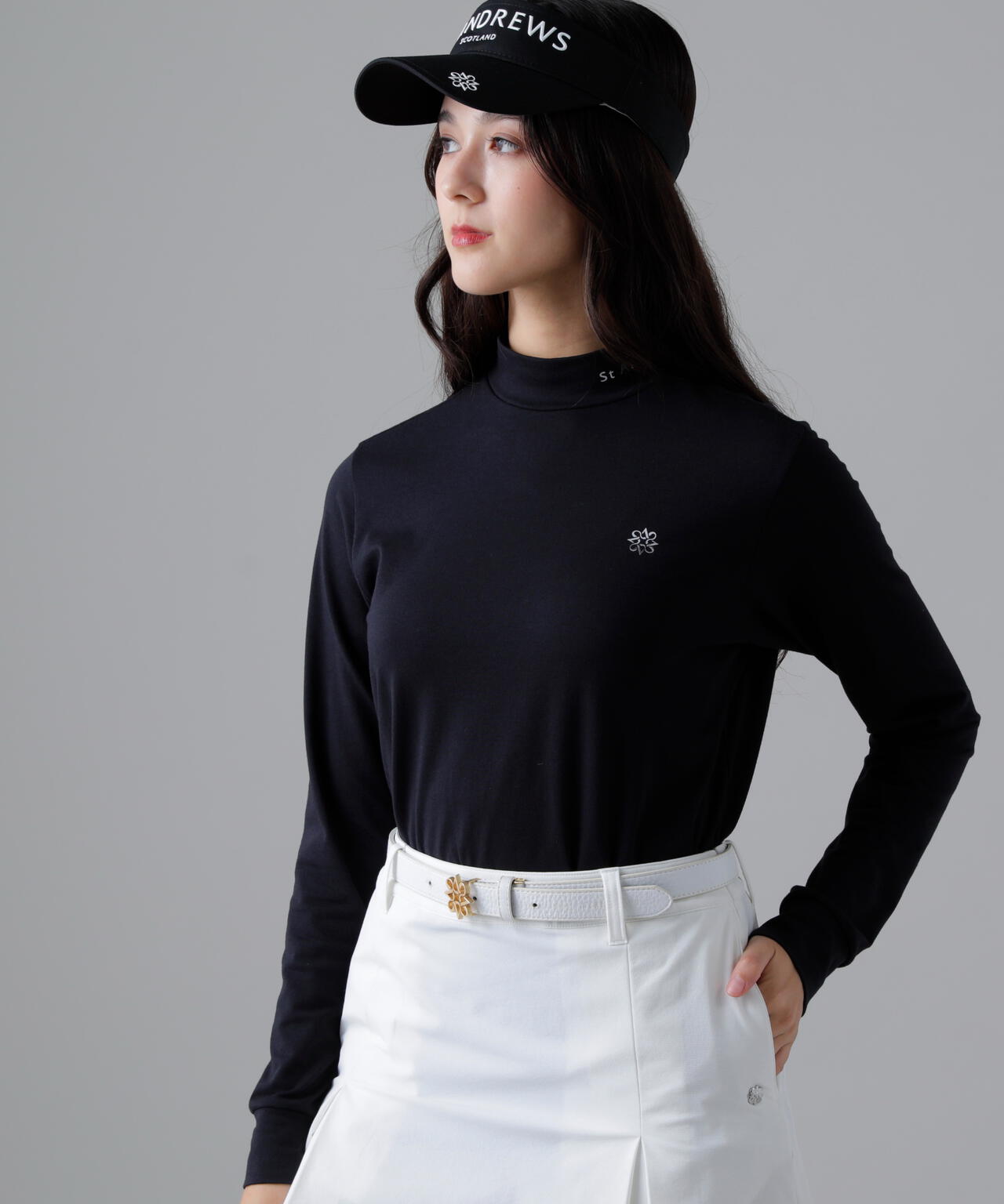 ベア天竺長袖ハイネックカットソー (WOMENS)