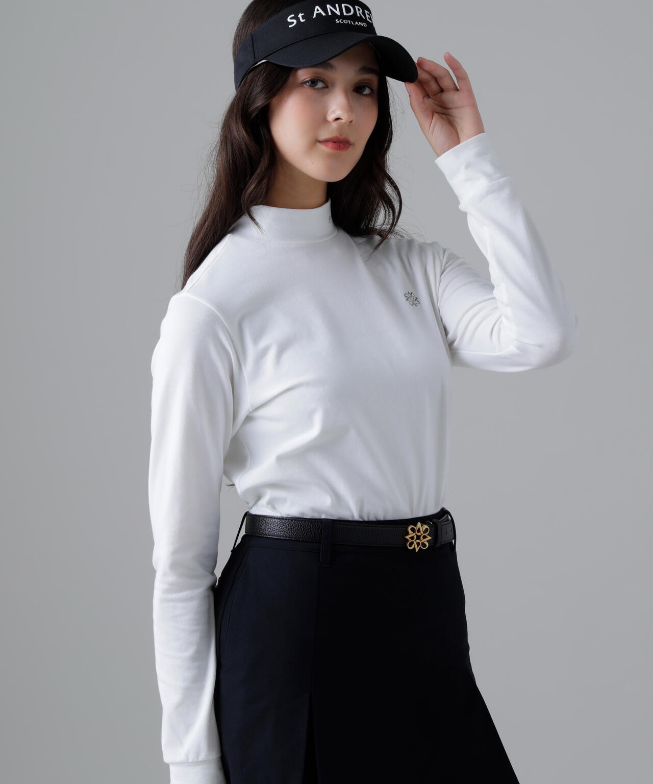 ベア天竺長袖ハイネックカットソー (WOMENS)