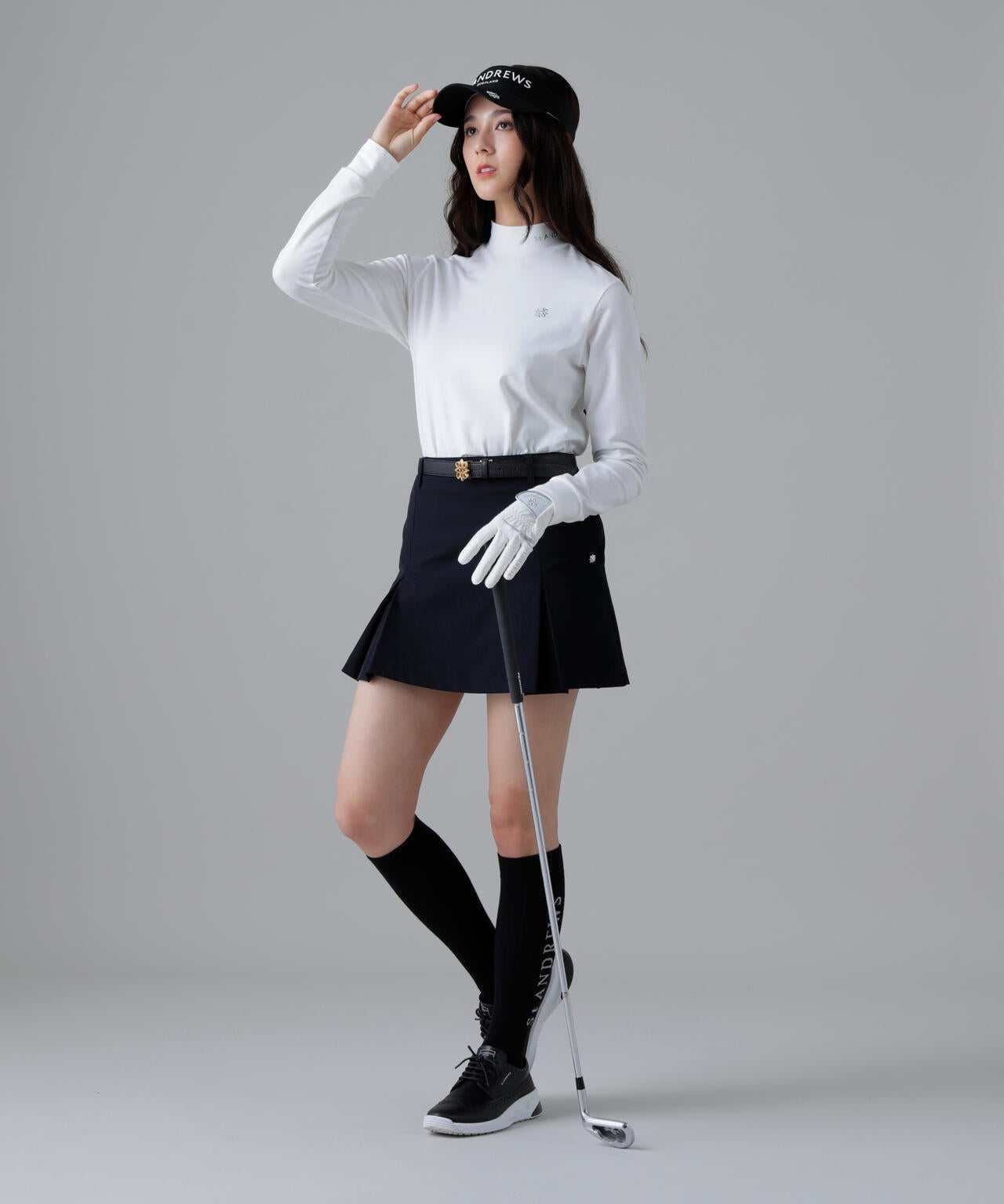 ベア天竺長袖ハイネックカットソー (WOMENS)