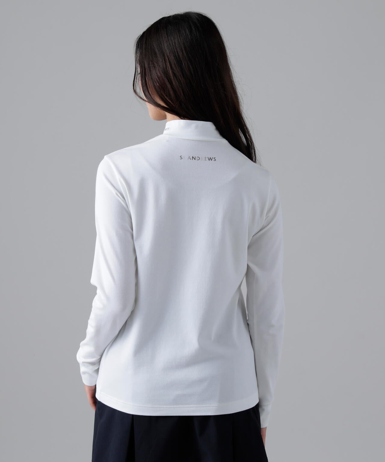 ベア天竺長袖ハイネックカットソー (WOMENS)