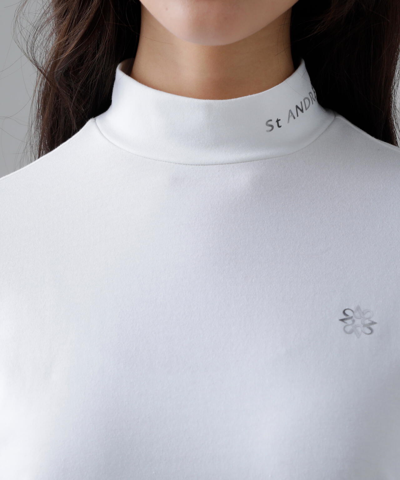 ベア天竺長袖ハイネックカットソー (WOMENS)