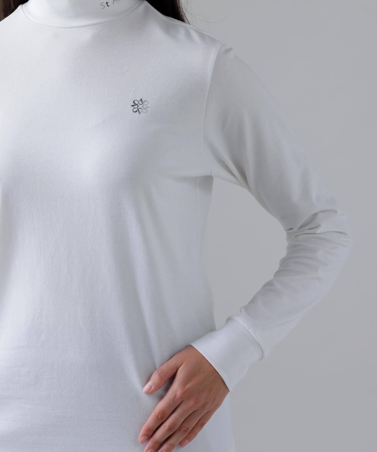 ベア天竺長袖ハイネックカットソー (WOMENS)