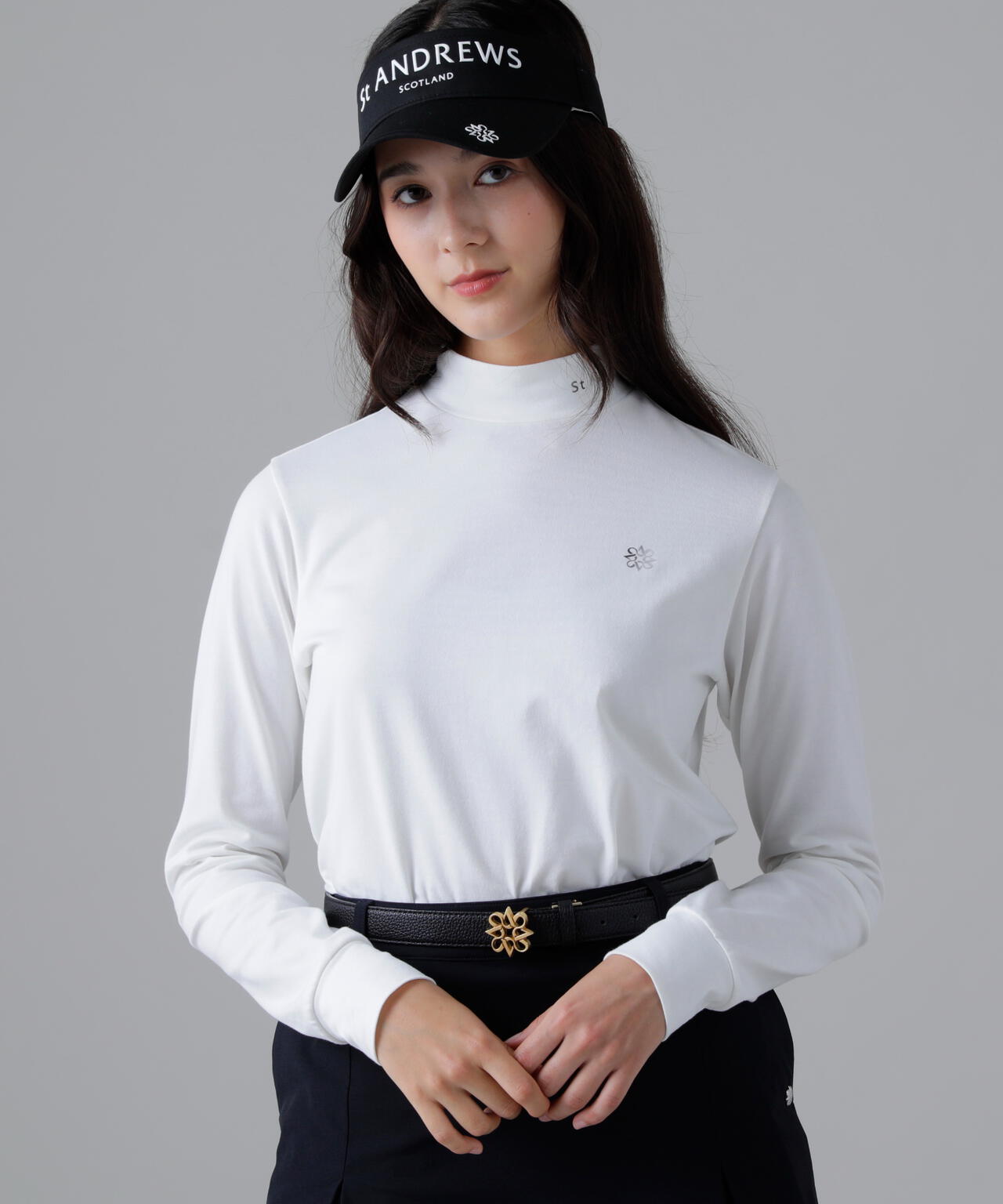 ベア天竺長袖ハイネックカットソー (WOMENS)