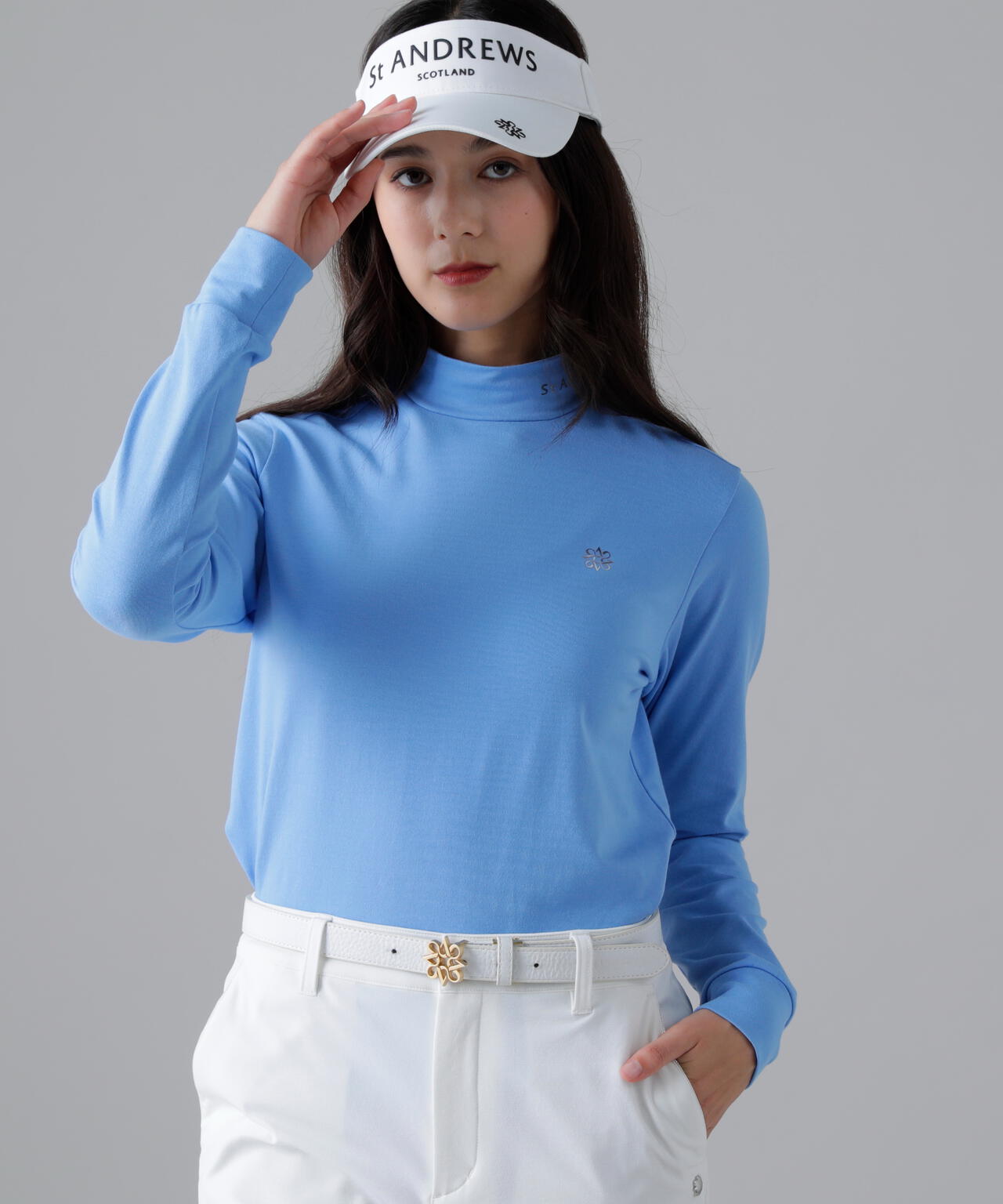 ベア天竺長袖ハイネックカットソー (WOMENS)