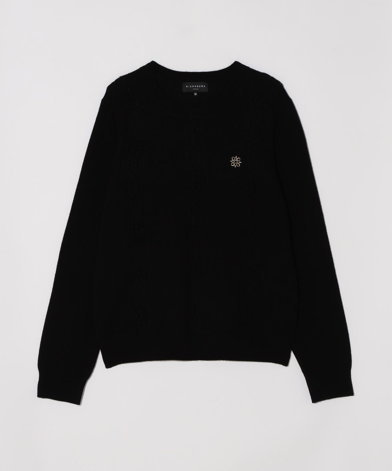 9Gアイレットリブ花柄クルーネックニットプルオーバー (WOMENS)