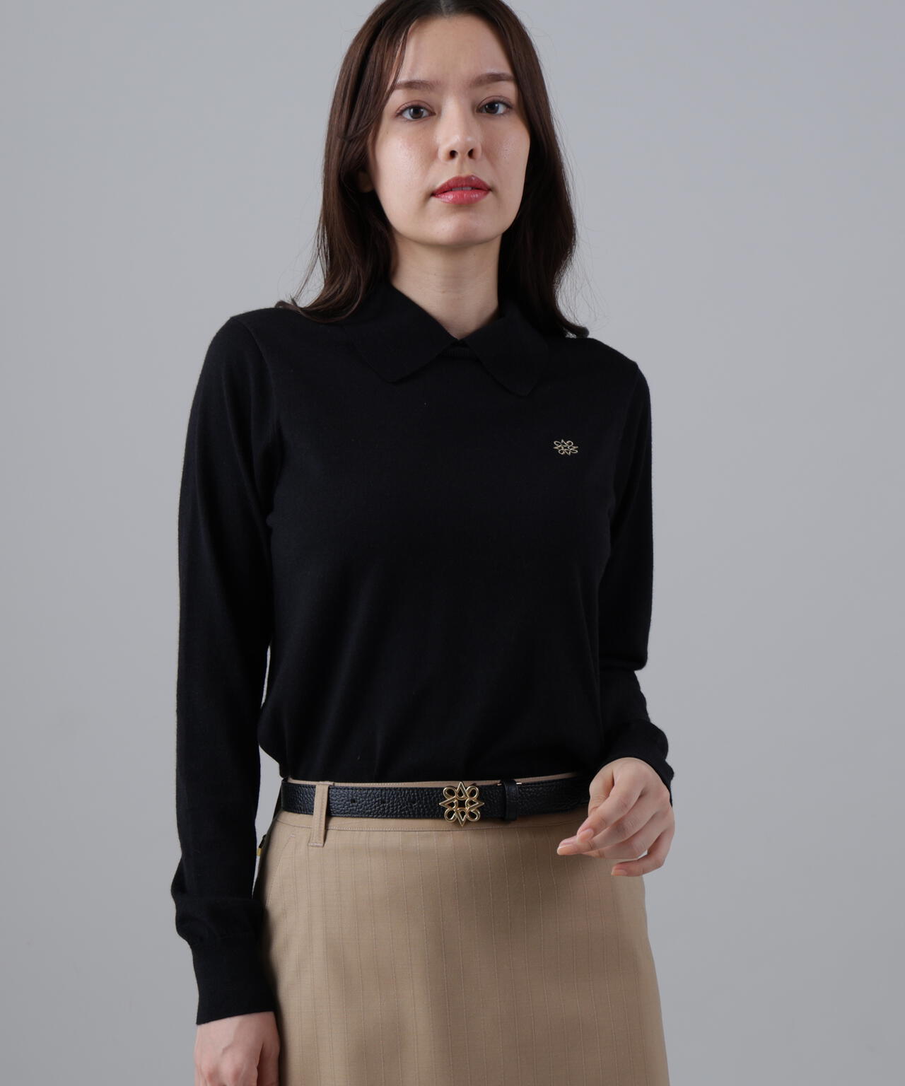 16G天竺襟付きクルーネックニットプルオーバー (WOMENS) | St ANDREWS