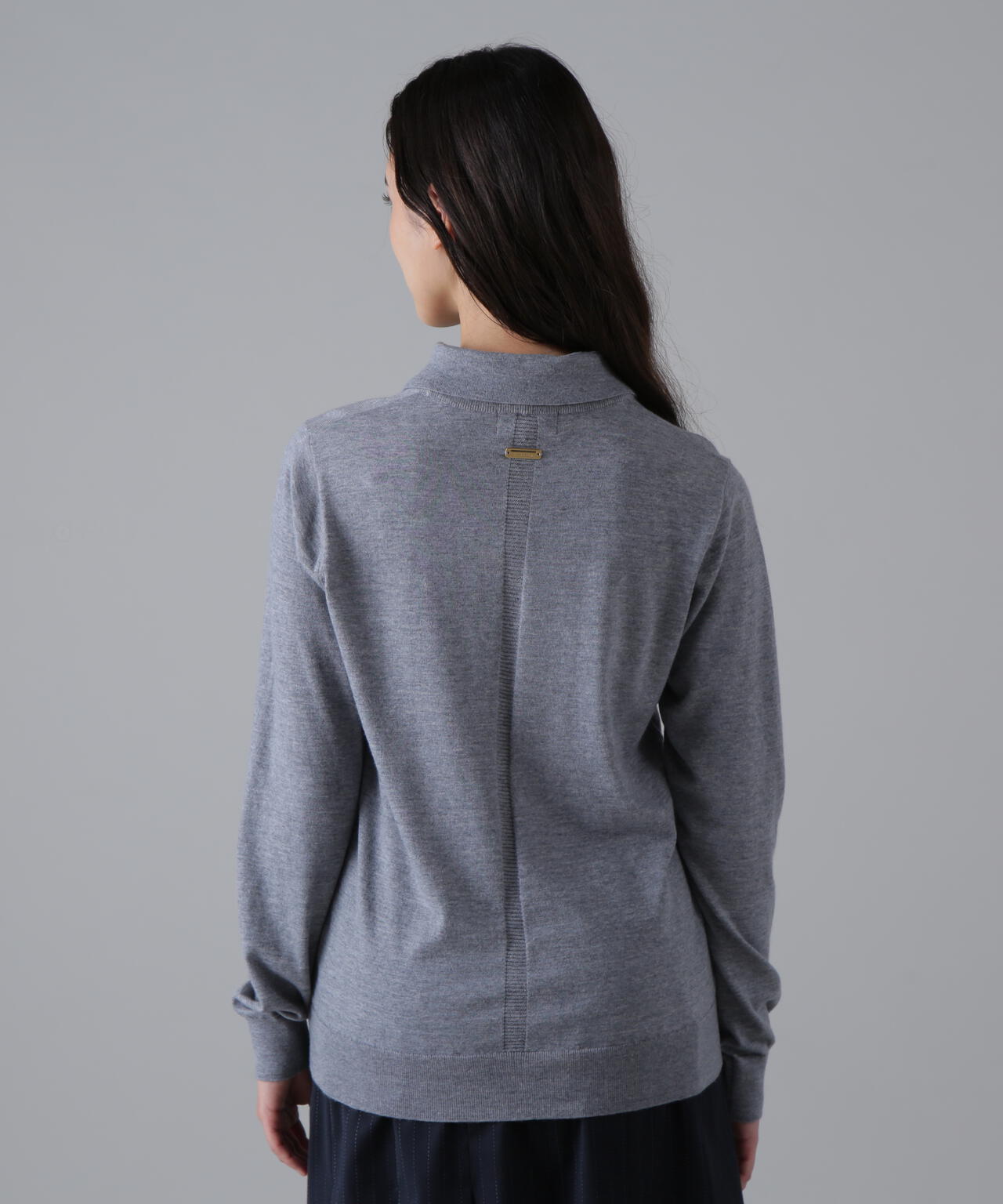 16G天竺襟付きクルーネックニットプルオーバー (WOMENS)