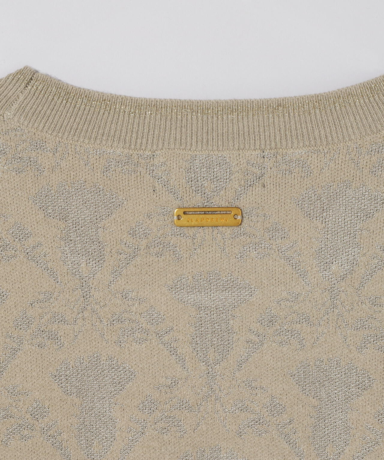 14Gアザミダマスクジャガードクルーネックニットプルオーバー (WOMENS