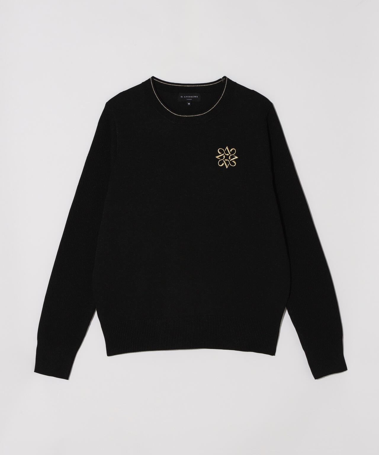 14G天竺×リブ クルーネックニットプルオーバー (WOMENS) | St ANDREWS