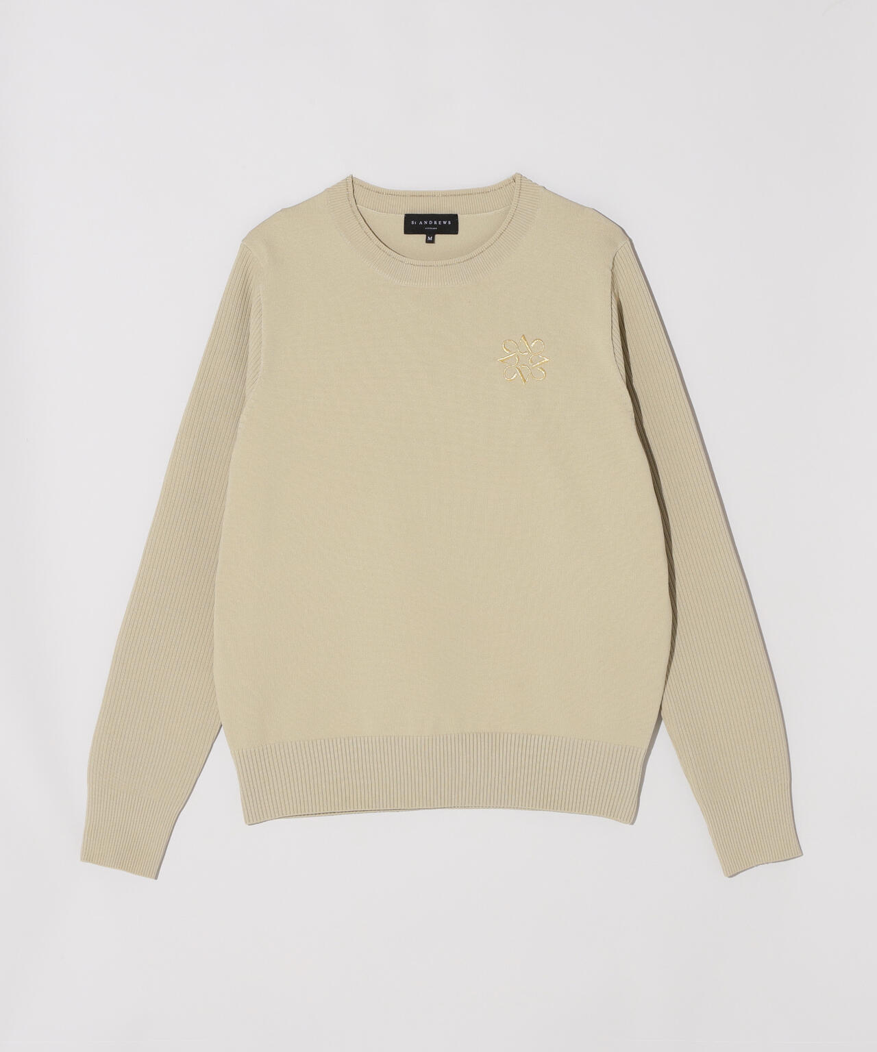 14G天竺×リブ クルーネックニットプルオーバー (WOMENS) | St ANDREWS