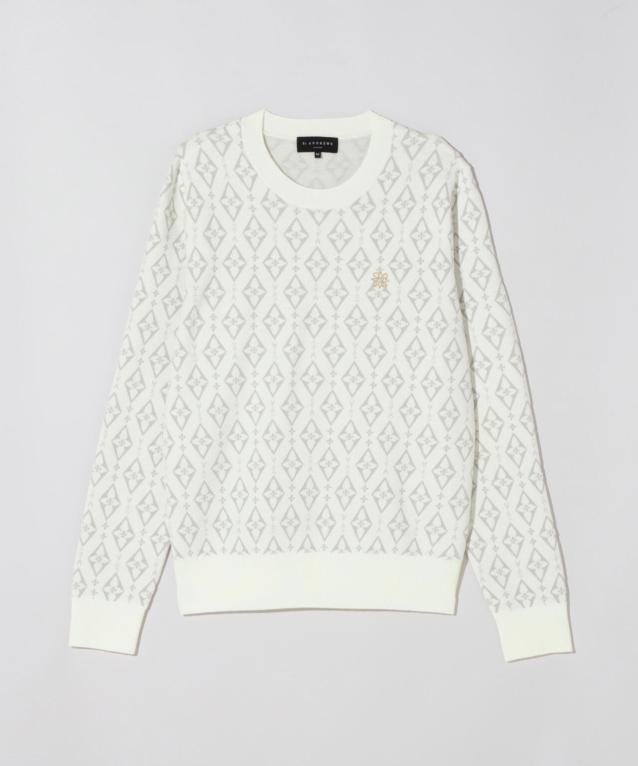 16Gダイヤロゴジャガードクルーネックニットプルオーバー (WOMENS