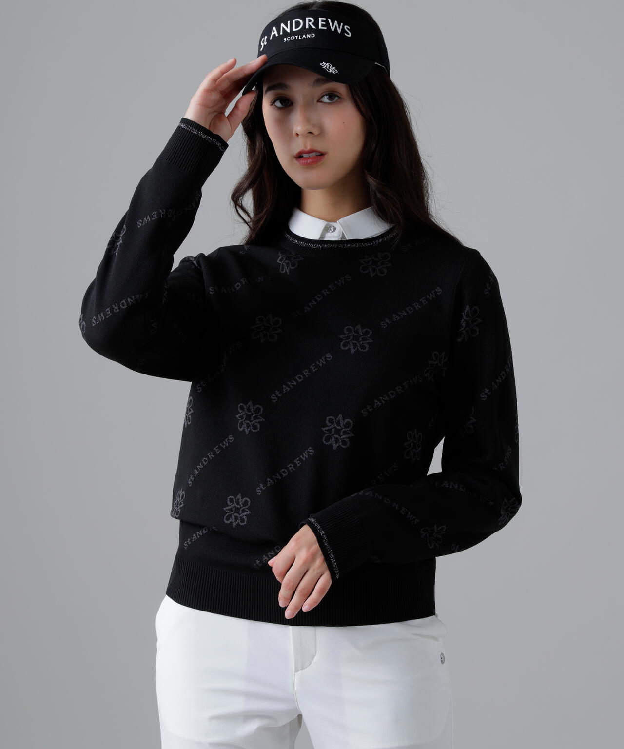 14Gロゴケルトジャガードクルーネックニットプルオーバー (WOMENS