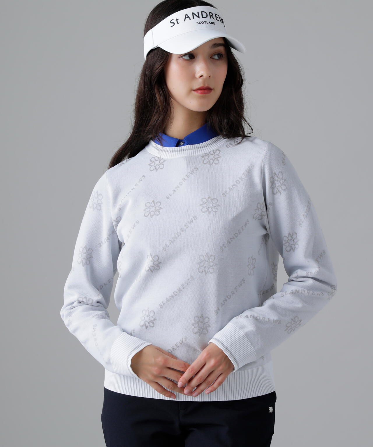 14Gロゴケルトジャガードクルーネックニットプルオーバー