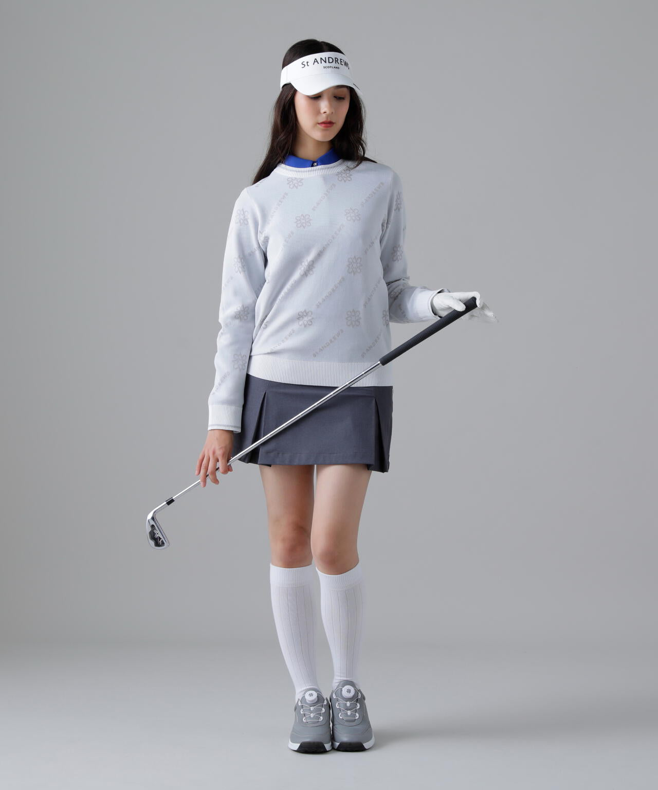 St Andrews ケルトプルオーバーニット 14Gロゴケルトジャガードクルーネックニットプルオーバー