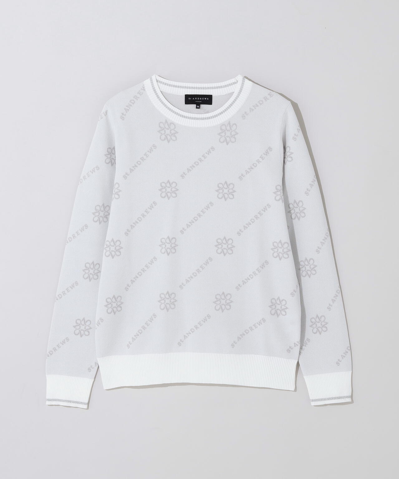 14Gロゴケルトジャガードクルーネックニットプルオーバー