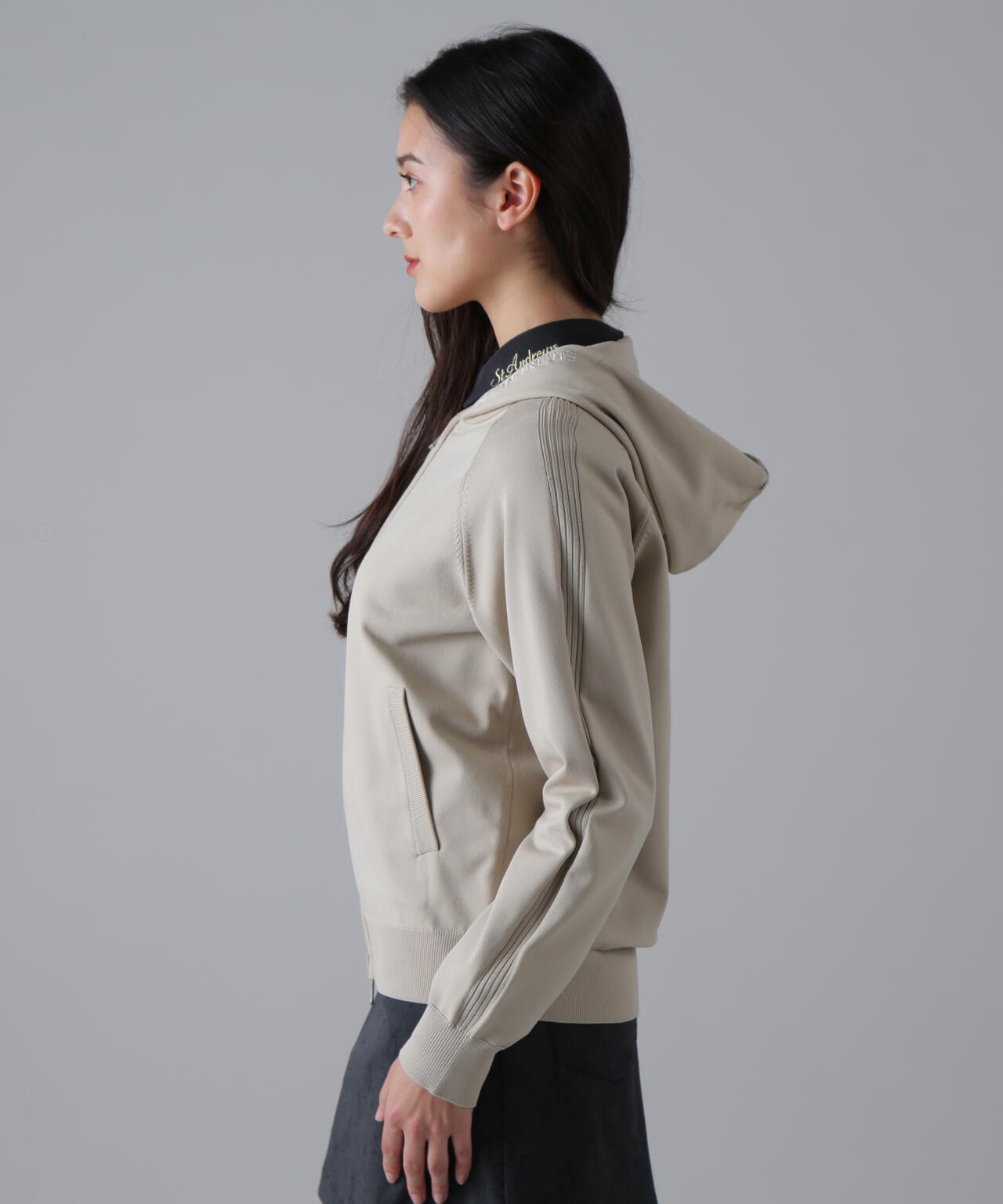 14G天竺×リブフルジップニットフーディ (WOMENS)