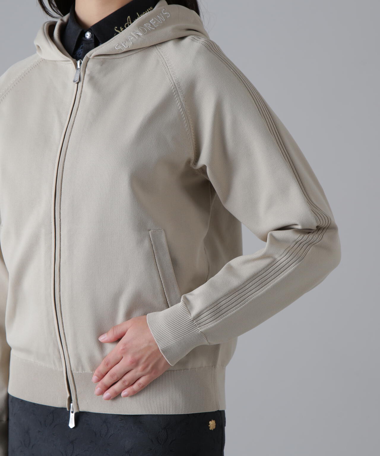 14G天竺×リブフルジップニットフーディ (WOMENS)