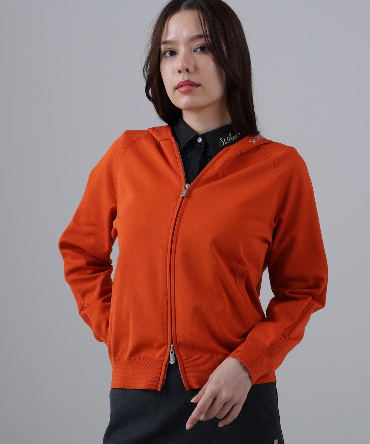 14G天竺×リブフルジップニットフーディ (WOMENS)