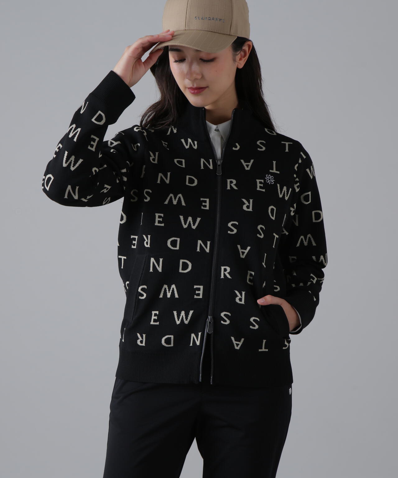 14Gロゴジャガードフルジップニット (WOMENS)