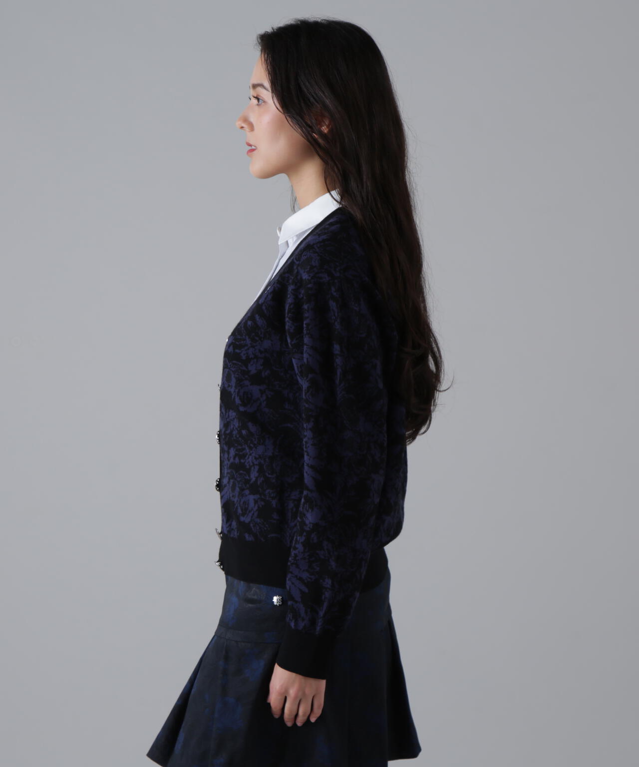 16Gボニースコットランドジャガードニットカーディガン (WOMENS