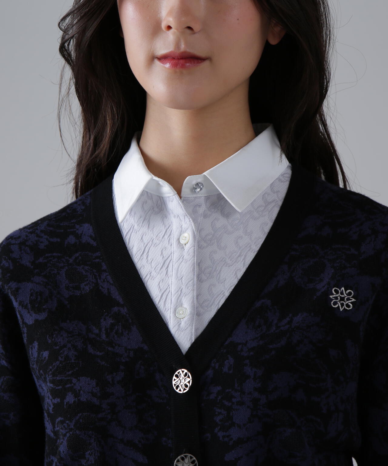 16Gボニースコットランドジャガードニットカーディガン (WOMENS