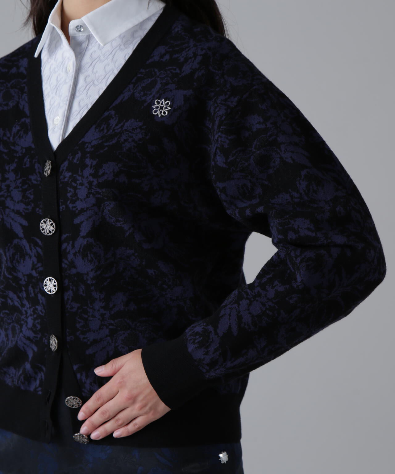 16Gボニースコットランドジャガードニットカーディガン (WOMENS)