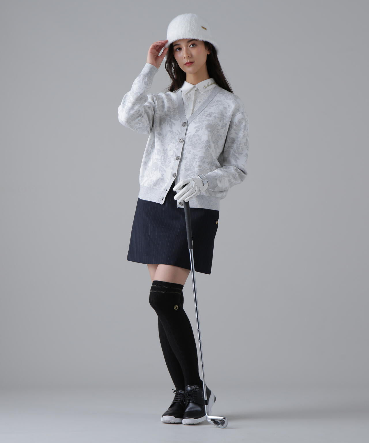 16Gボニースコットランドジャガードニットカーディガン (WOMENS