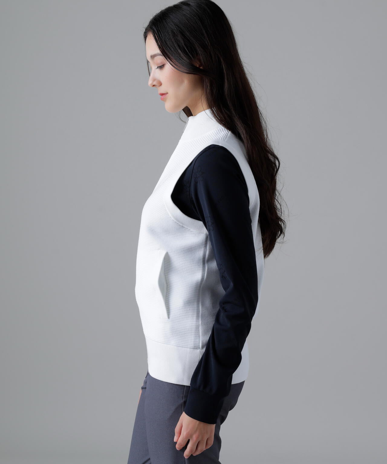 14Gフルジップアップニットベスト (WOMENS)