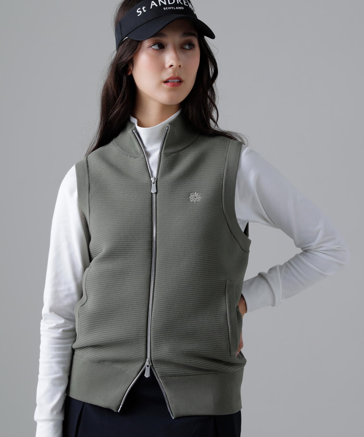 14Gフルジップアップニットベスト (WOMENS)