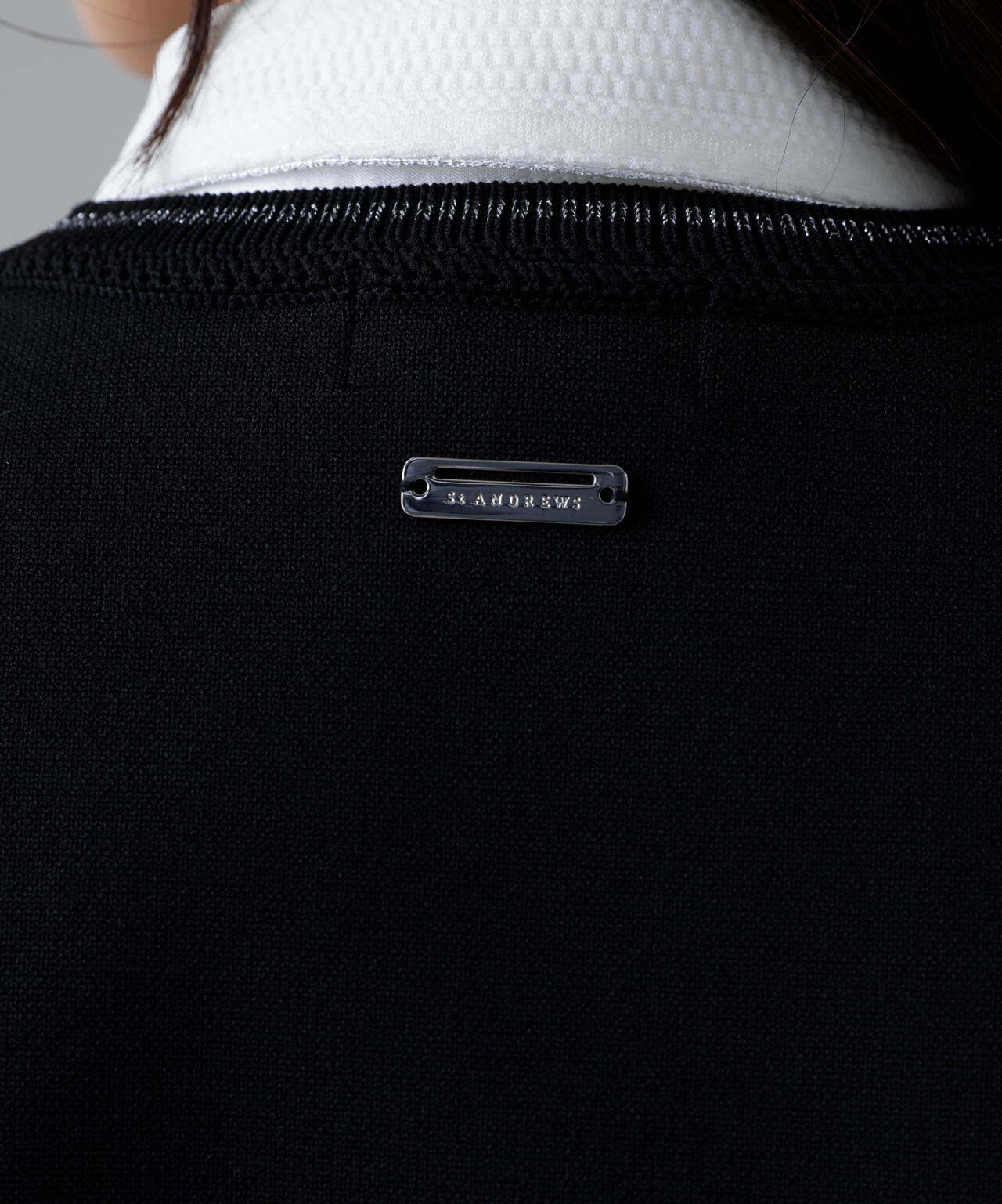 14G天竺×ケーブル Vネックニットベスト (WOMENS)