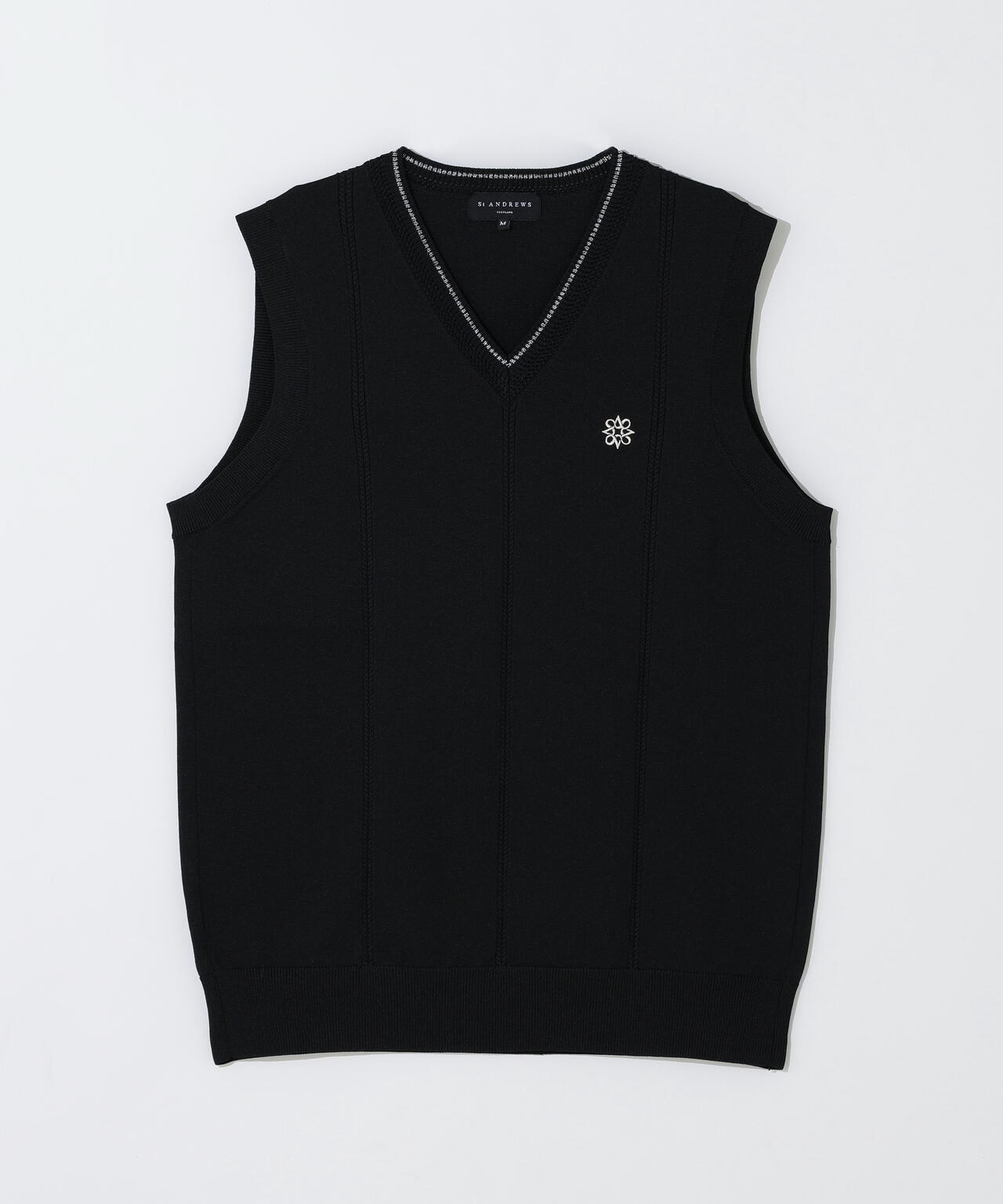 14G天竺×ケーブル Vネックニットベスト (WOMENS)