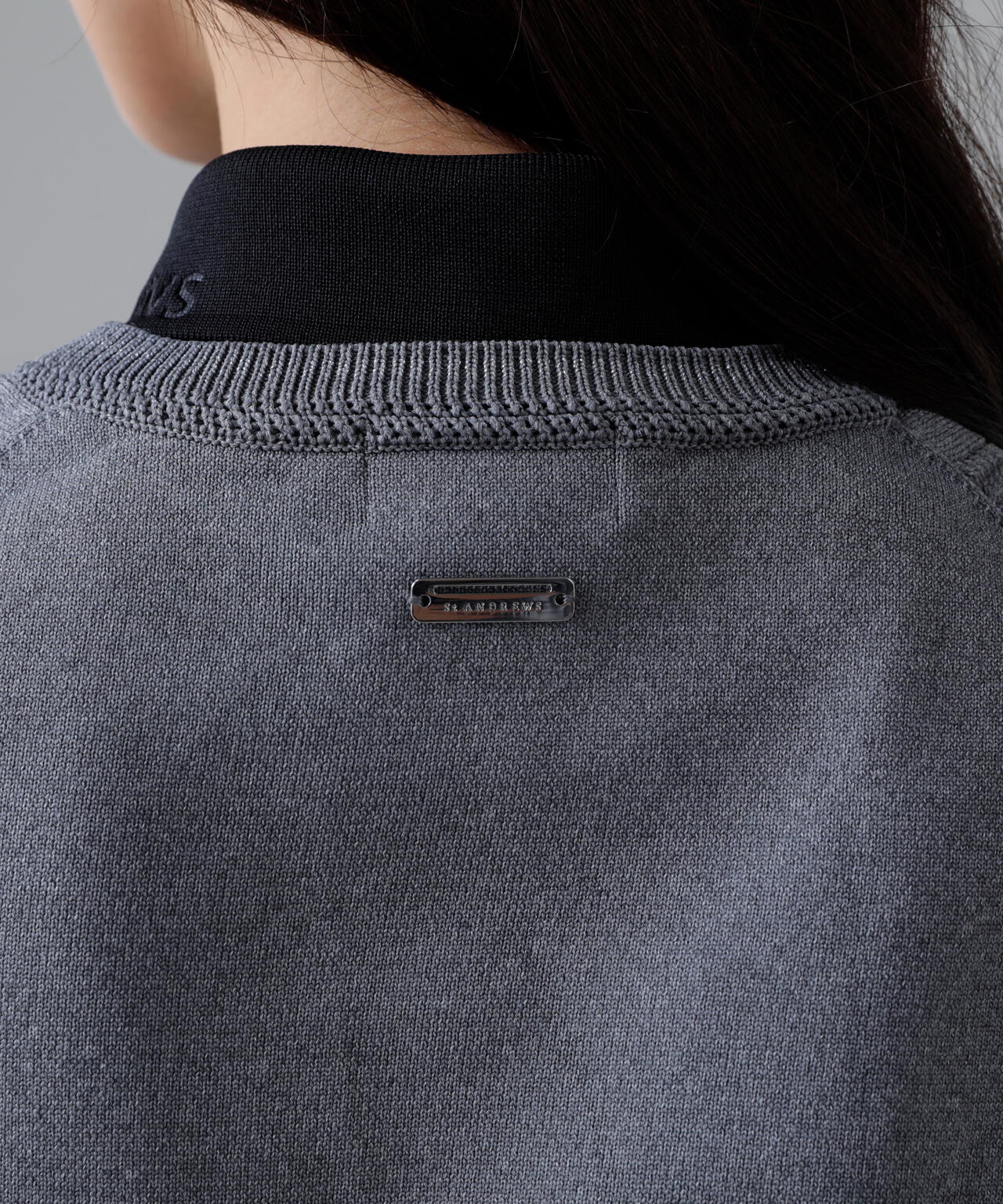 14G天竺×ケーブル Vネックニットベスト (WOMENS)