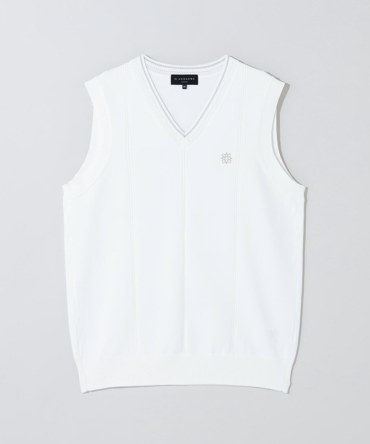 14G天竺×ケーブル Vネックニットベスト (WOMENS)