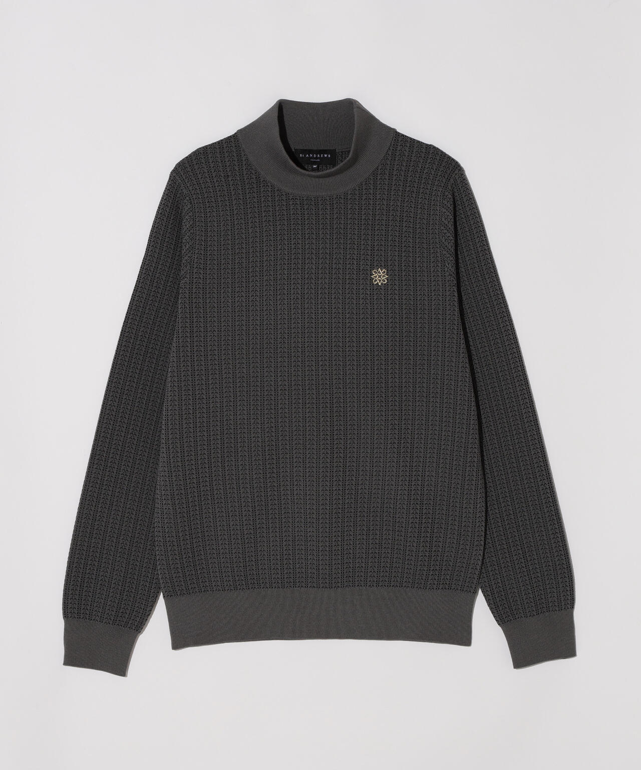 14Gトライアングルジャガードモックネックニットプルオーバー (WOMENS