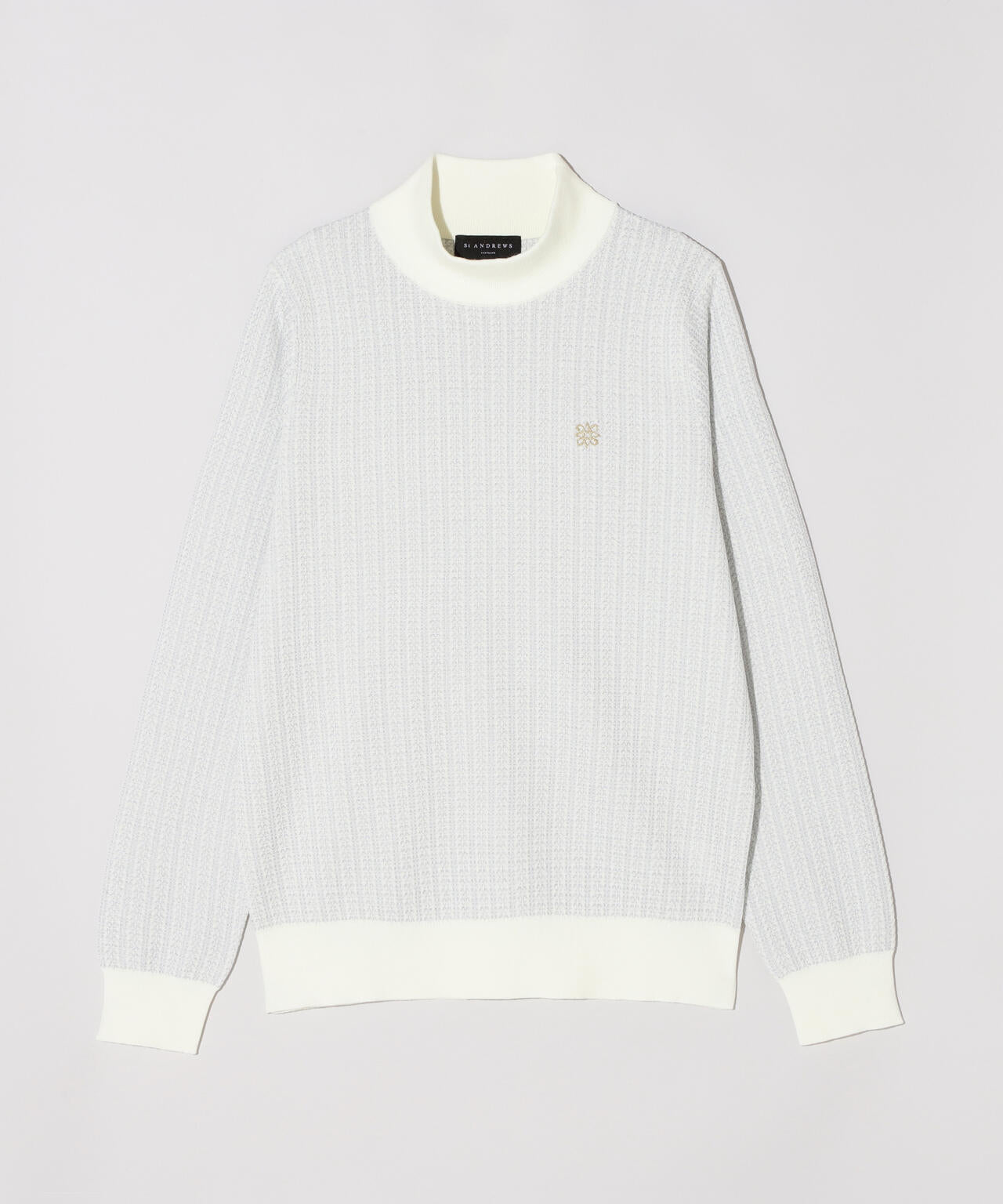 14Gトライアングルジャガードモックネックニットプルオーバー (WOMENS