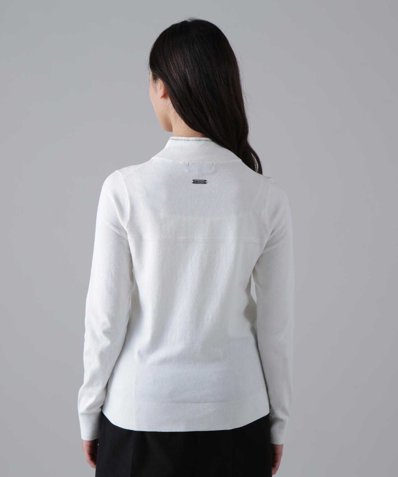 カシミヤタッチ天竺モックネックニットプルオーバー (WOMENS)