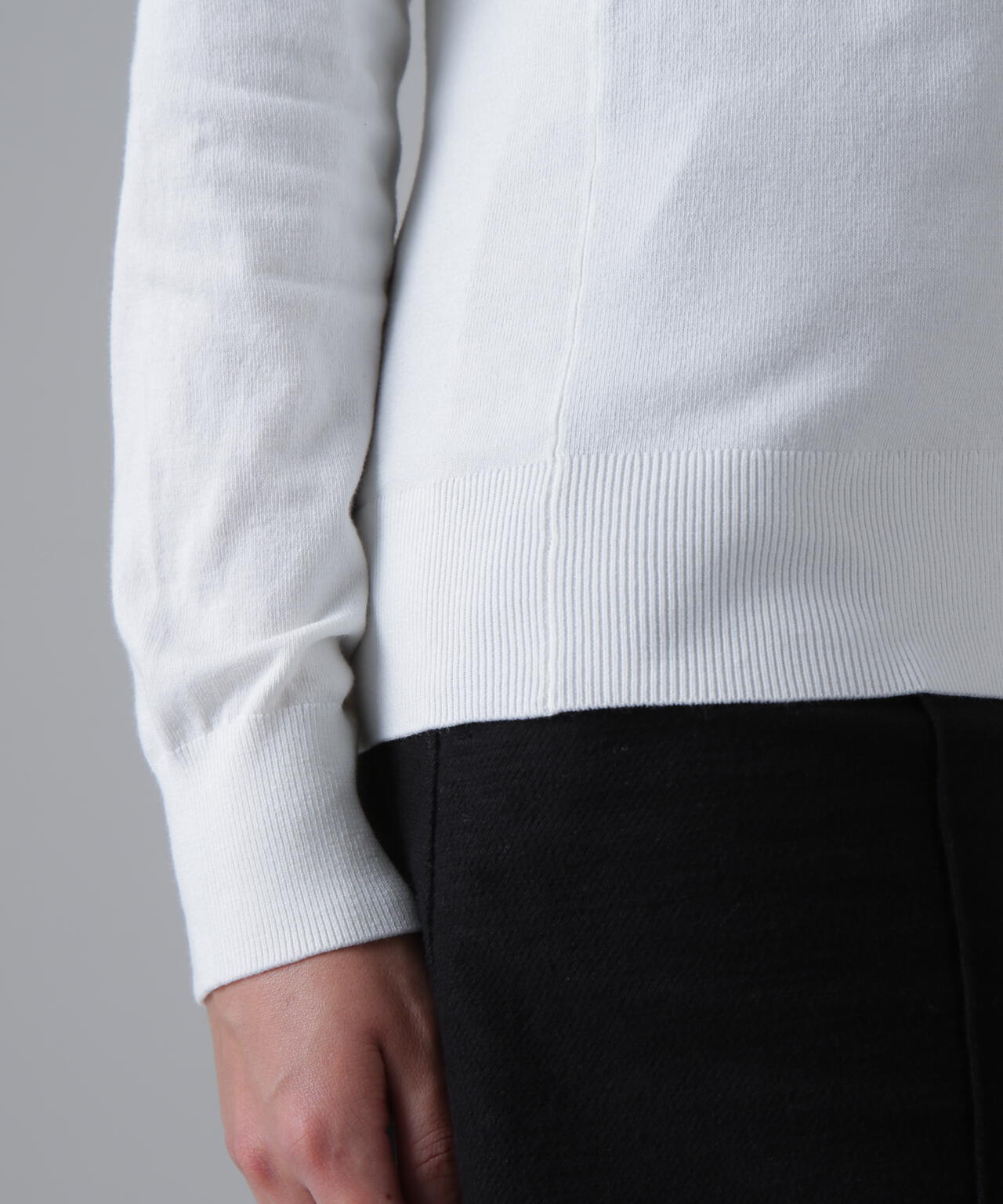 カシミヤタッチ天竺モックネックニットプルオーバー (WOMENS)