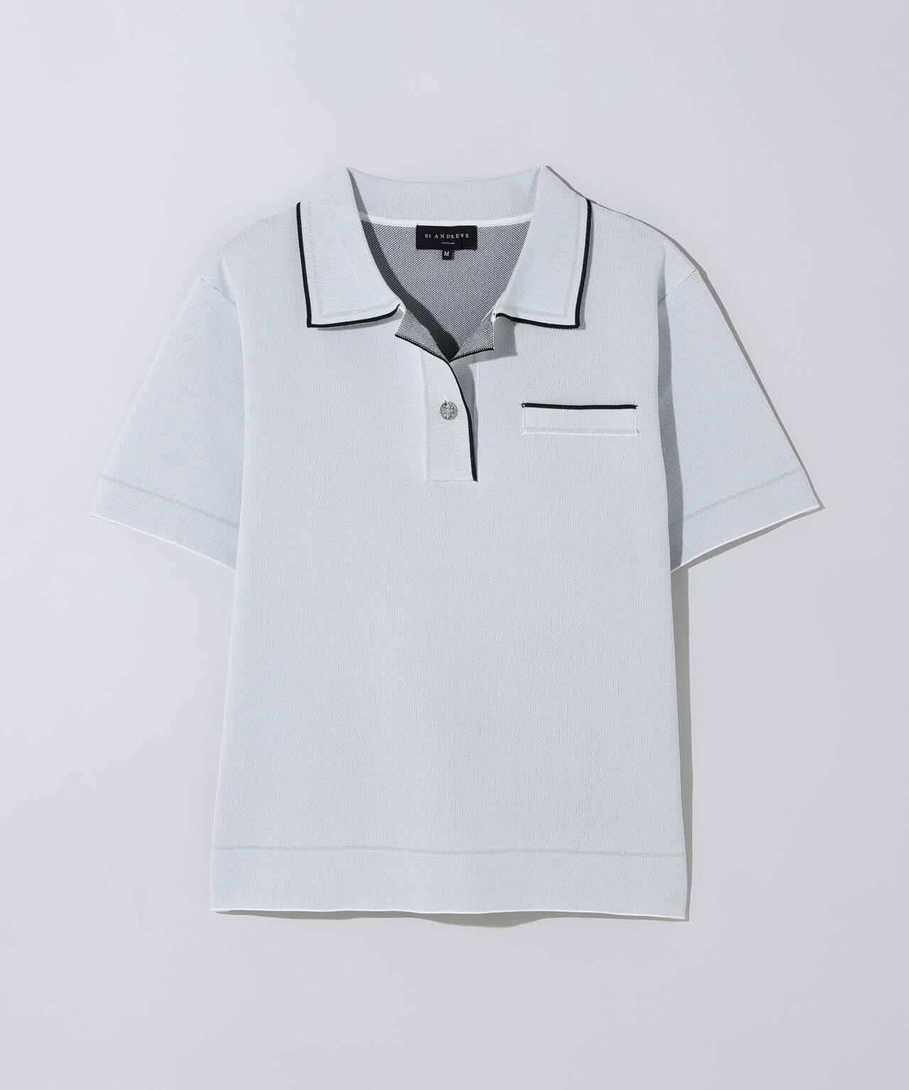 16Gダブルジャガード半袖ニットポロ (WOMENS)