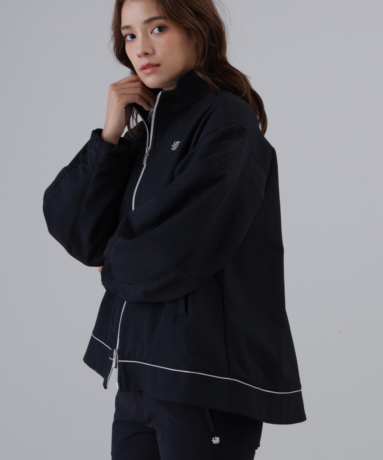 幾何学ジャガードブルゾン (WOMENS)