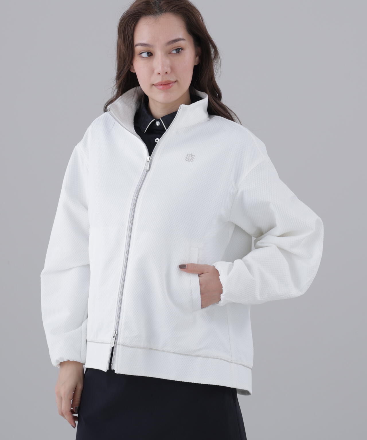 幾何学ジャガードブルゾン (WOMENS)