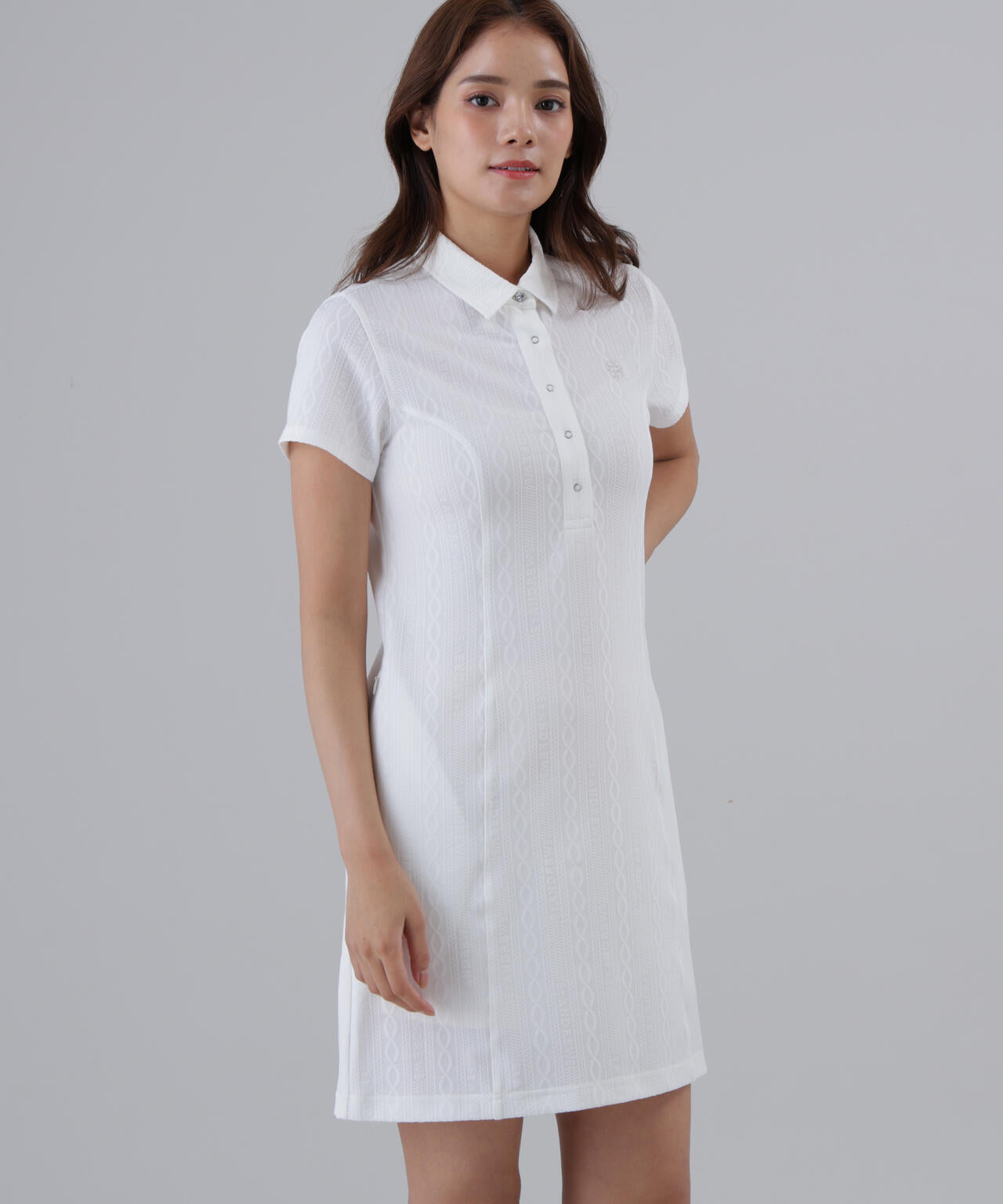 CFCL (Women) 半袖ワンピース ホワイト・パイン3 縄柄リンクス半袖ワンピース (WOMENS) | St ANDREWS（セント