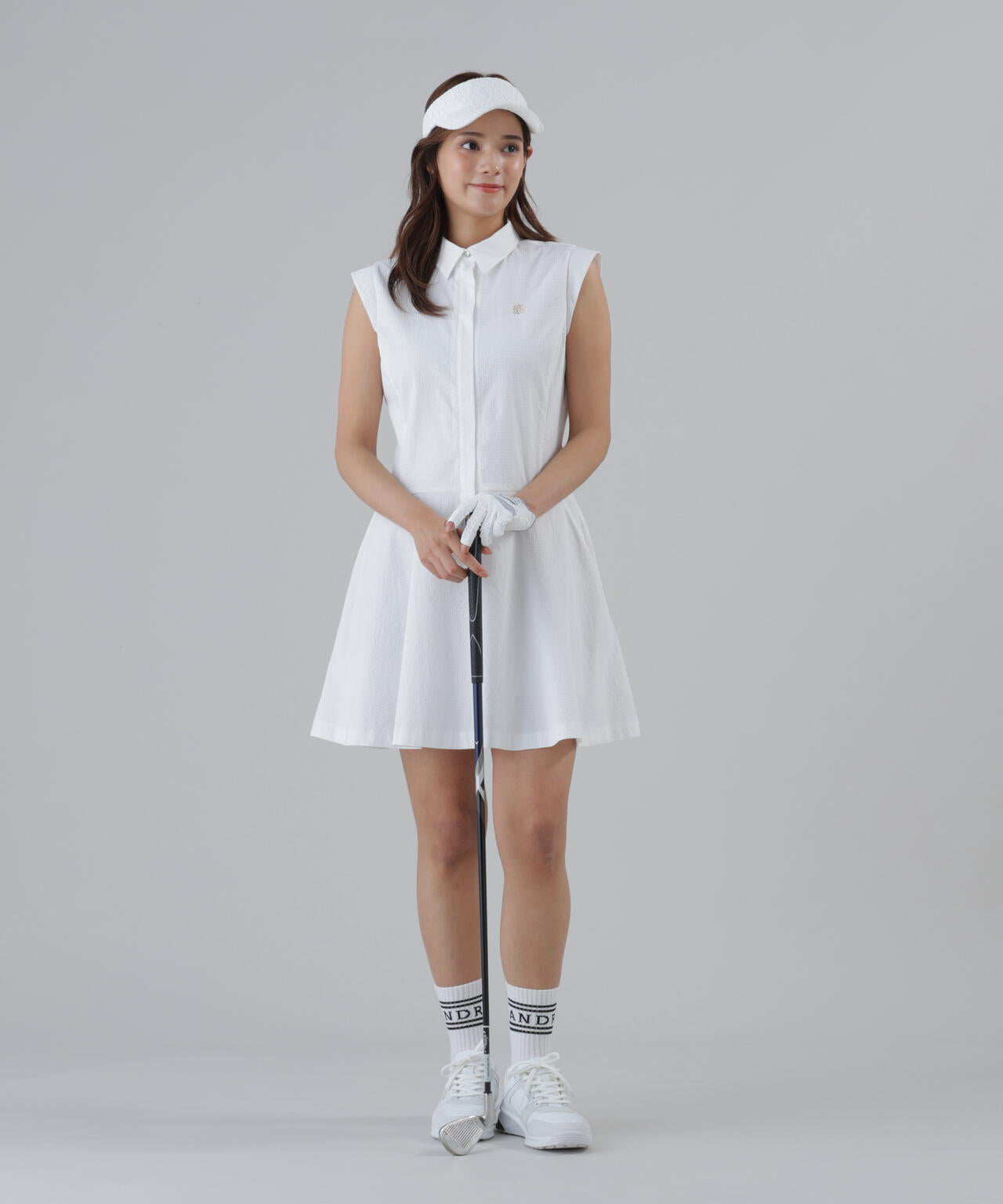 セントアンドリュース　白ワンピース ストレッチ】ドビーサッカーワンピース (WOMENS) | St ANDREWS（セント