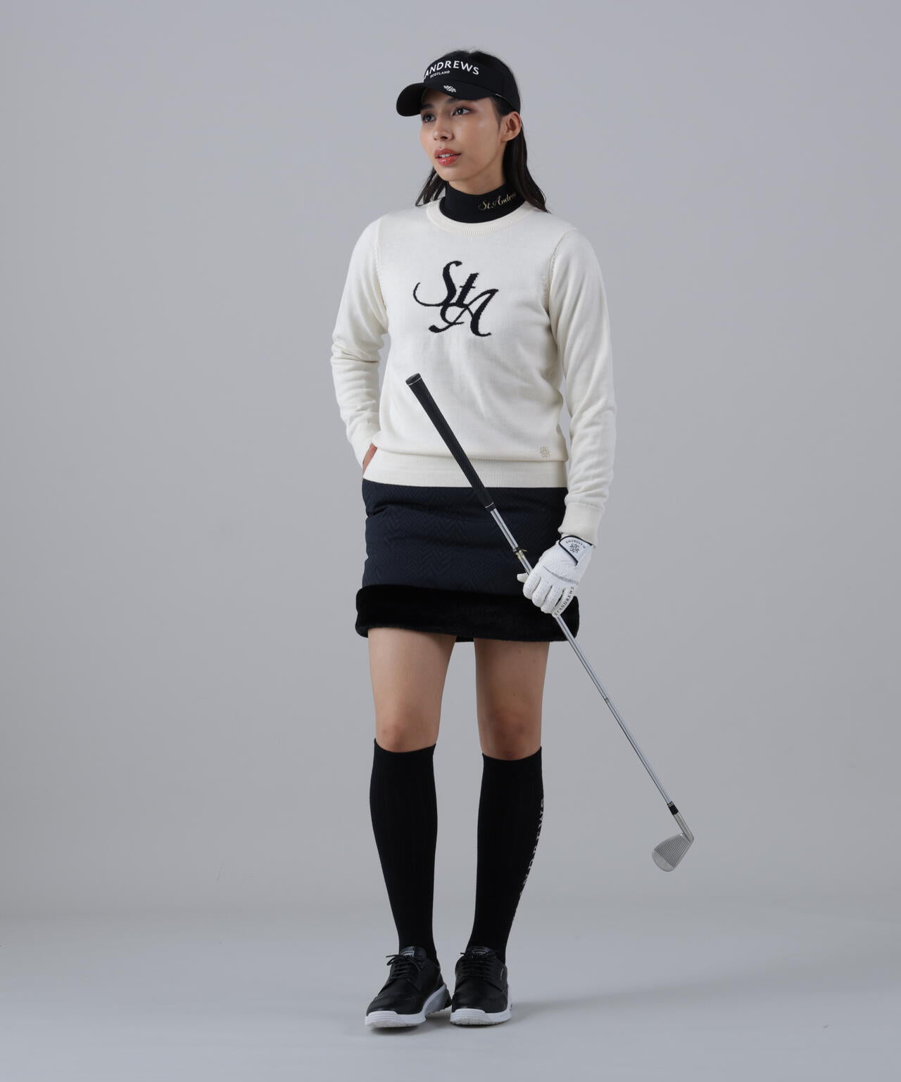 ヘリンボーンプリント中綿キルトスカート (WOMENS)