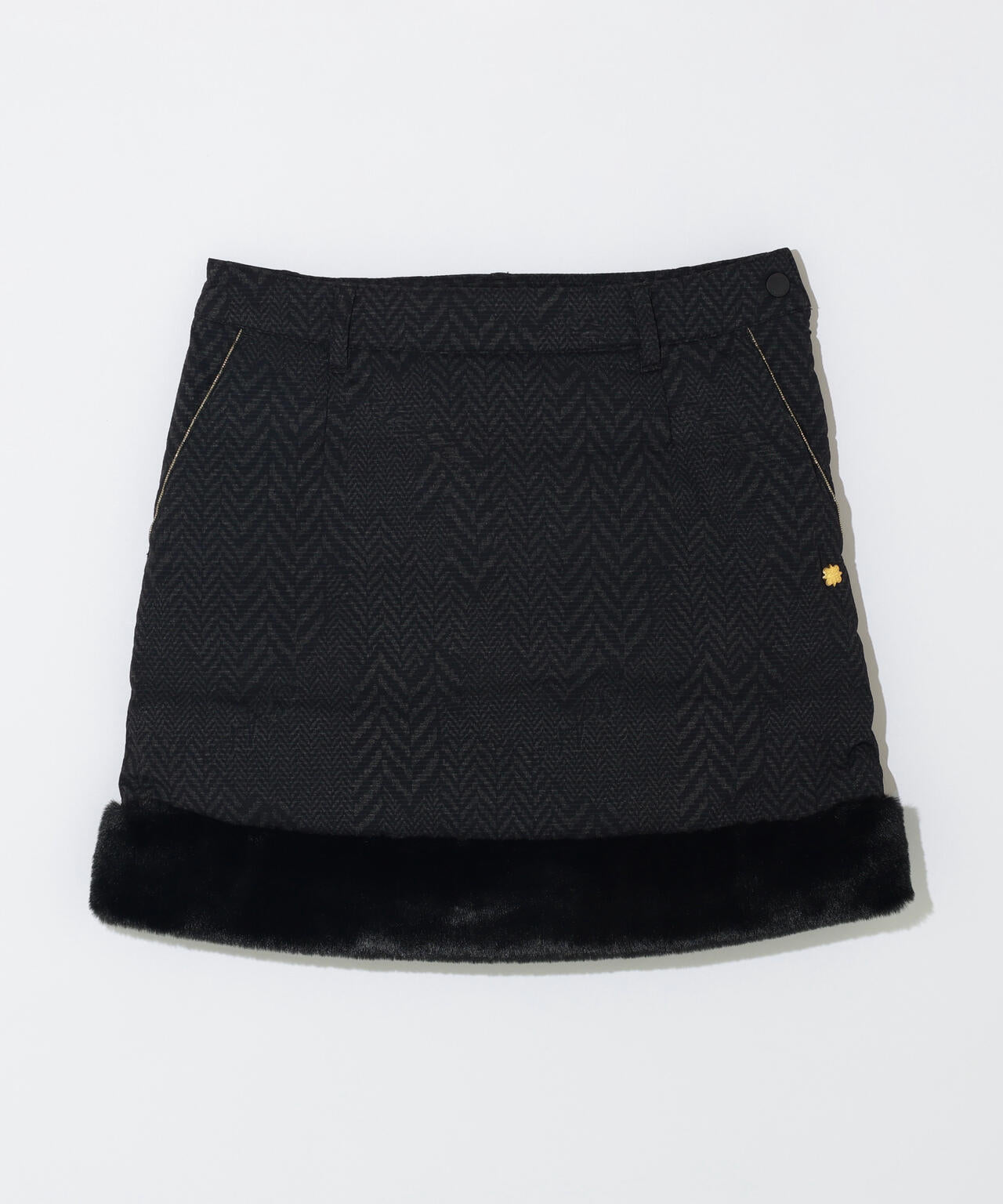 ヘリンボーンプリント中綿キルトスカート (WOMENS)