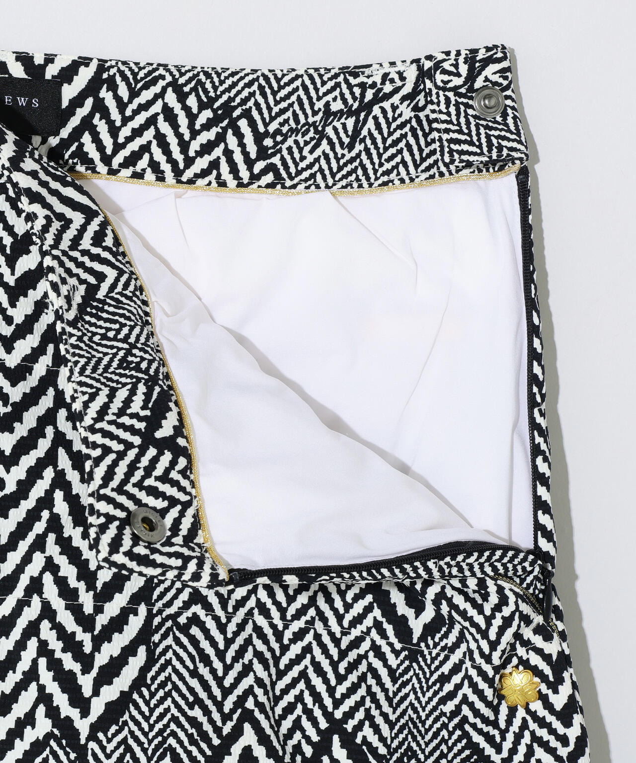 ヘリンボーンプリント中綿キルトスカート (WOMENS)