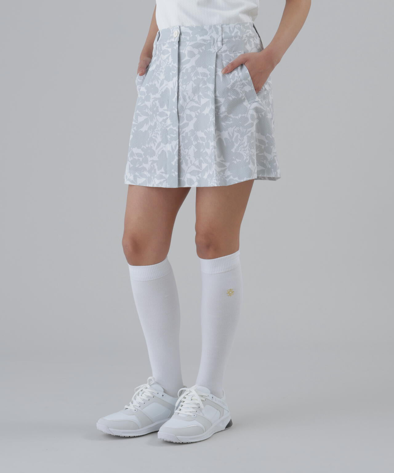 吸水速乾】【ストレッチ】シャドーボタニカルプリントスカート (WOMENS